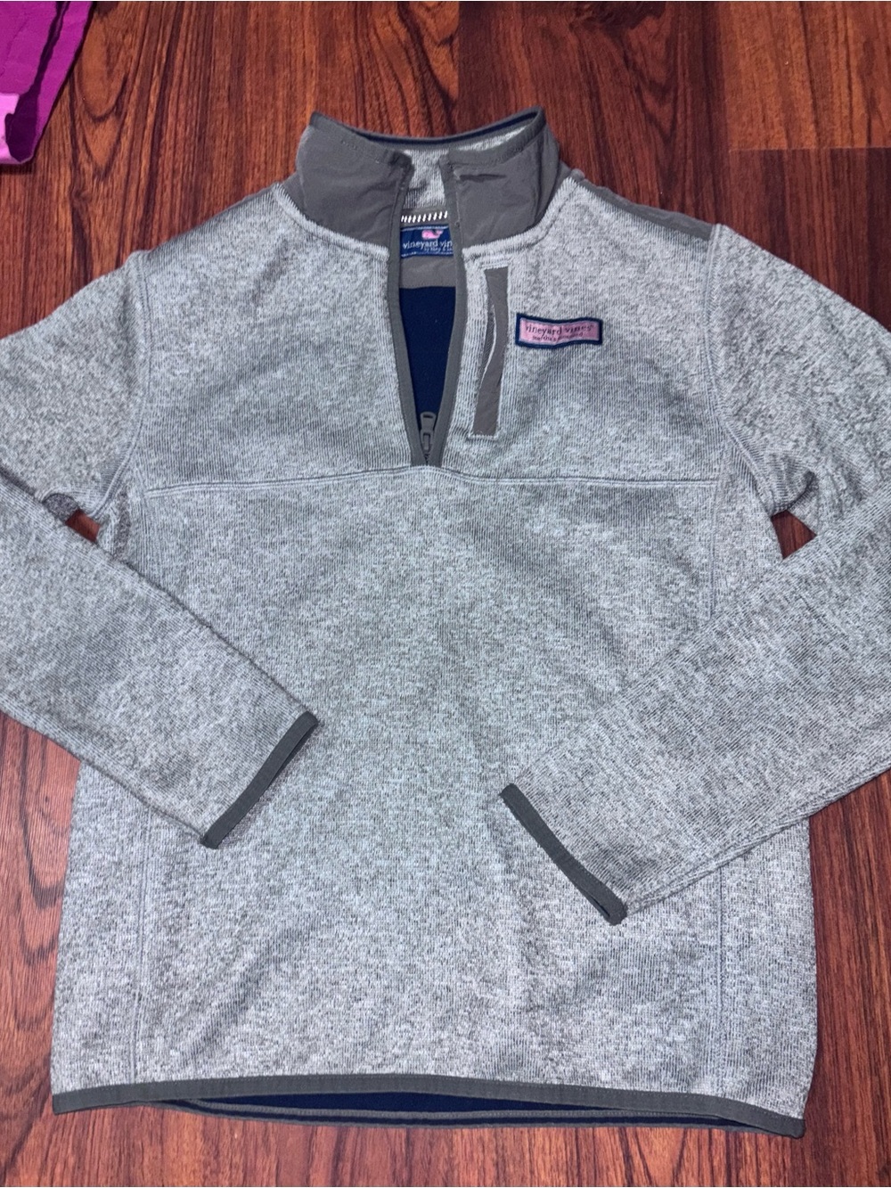 Vineyard Vines boys Heather Gray Quarter-Zip Pullover